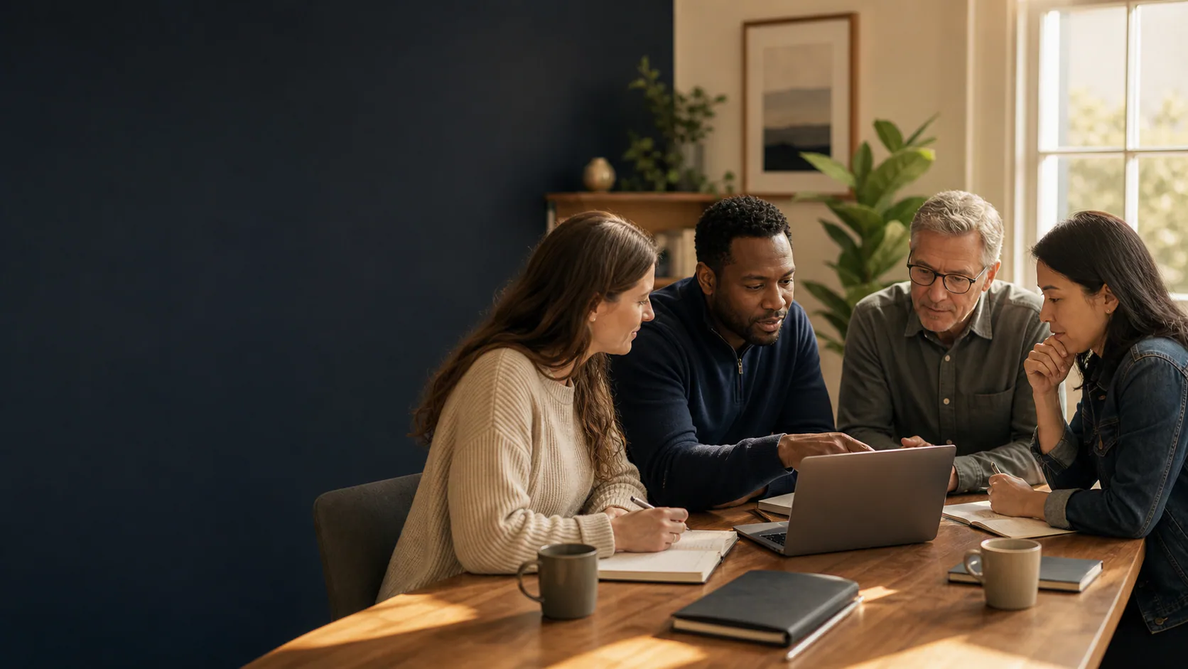 Ministry leaders and a technology partner planning together around a table.