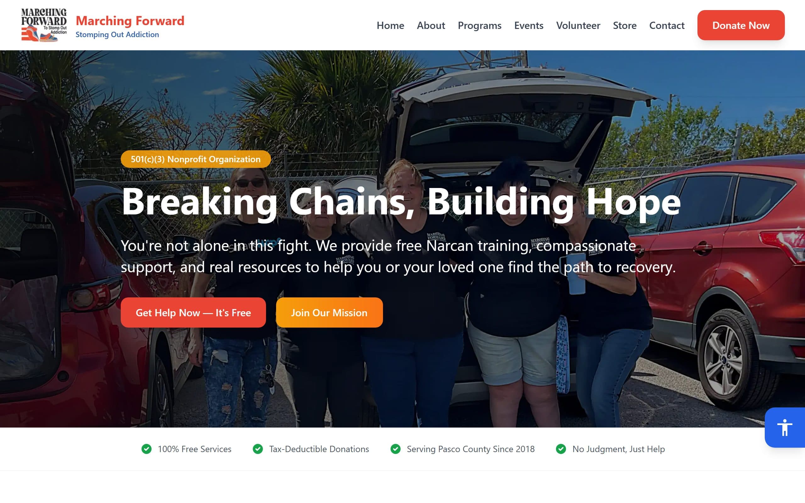Marching Forward — Stomping Out Opioid Addiction website